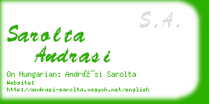 sarolta andrasi business card